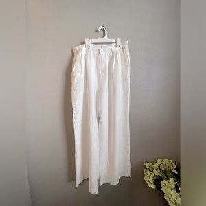 Dissh Norah White Linen Pants Size 10